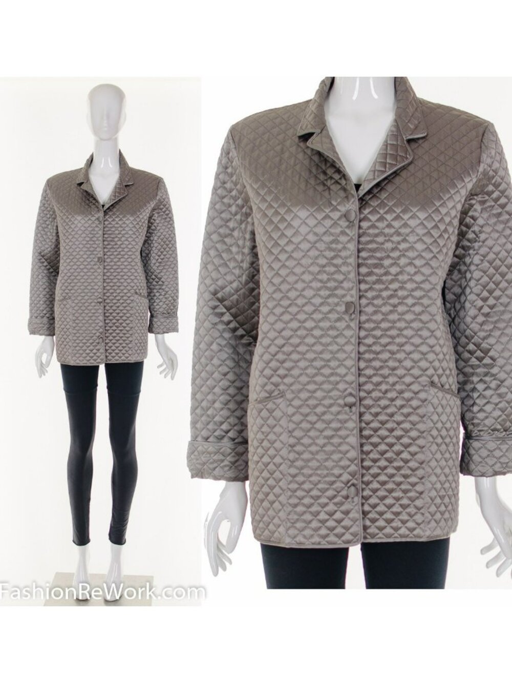 Quilted Silk Gray Jack Italian 90s Minimalism